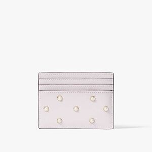 Kate Spade Studded Faux Pearls Slim Card Holder